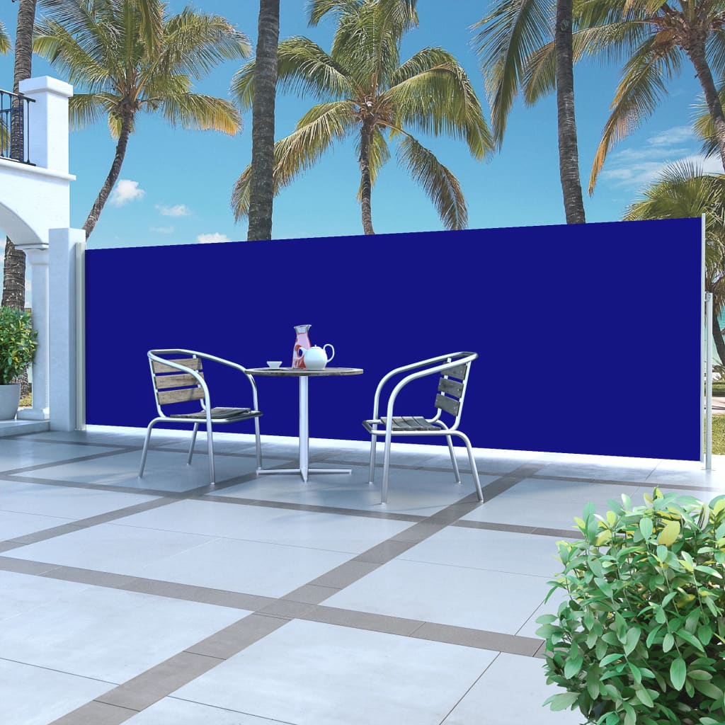 vidaXL Zatahovací boční markýza / zástěna 160 x 500 cm modrá