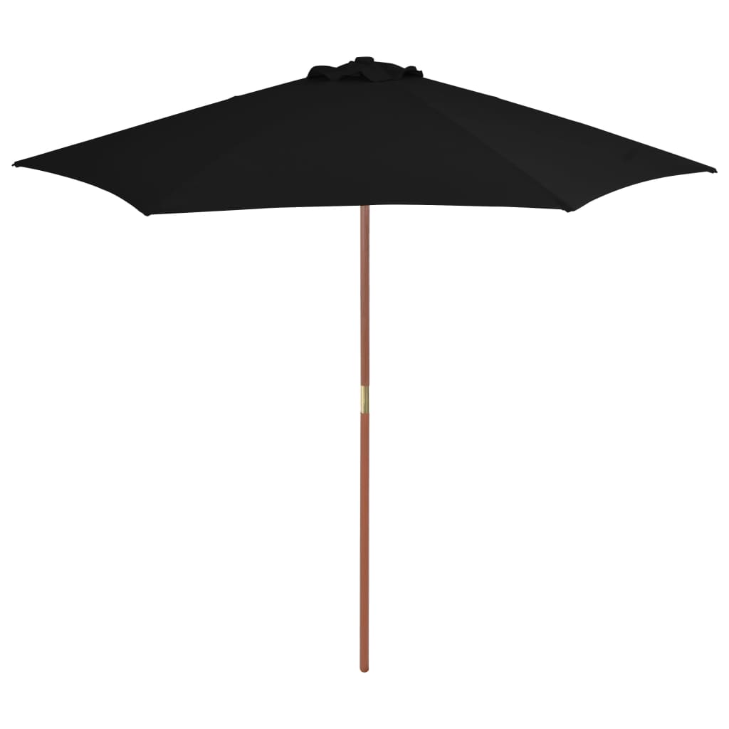 vidaXL Zahradní slunečník s dřevěnou tyčí černý 270 cm
