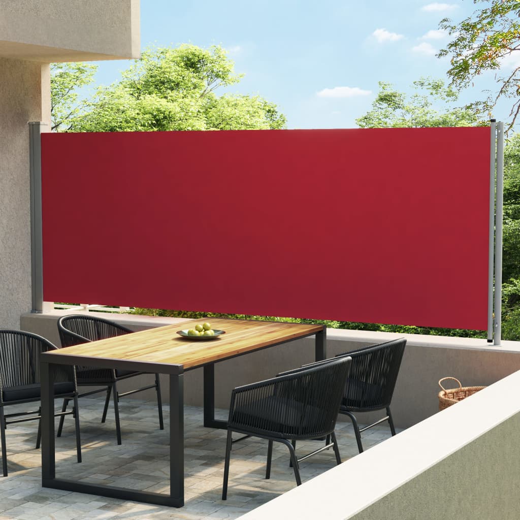 vidaXL Zatahovací boční markýza / zástěna 600 x 170 cm červená