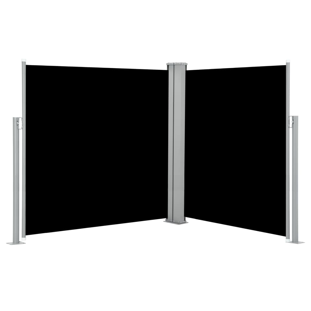 vidaXL Zatahovací boční markýza / zástěna černá 140 x 600 cm