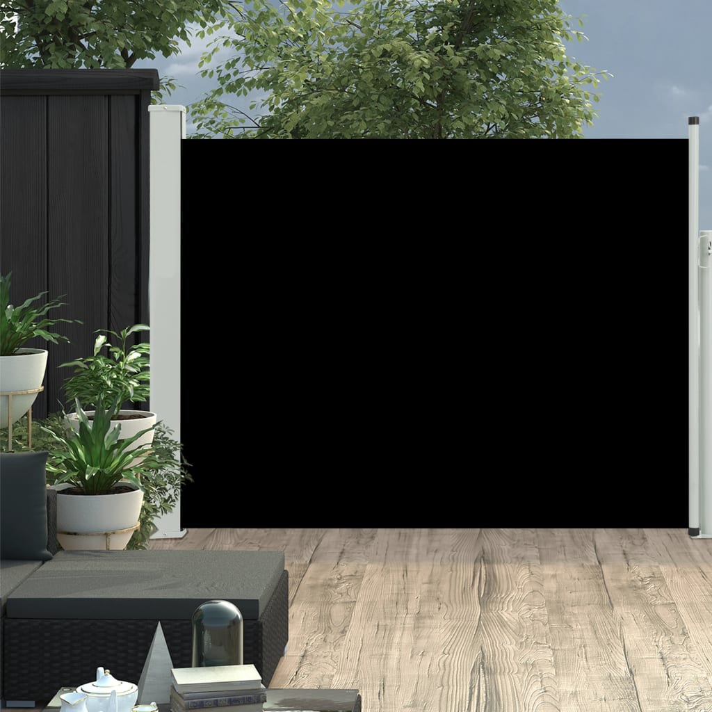 vidaXL Zatahovací boční markýza/zástěna na terasu 170 x 500 cm černá