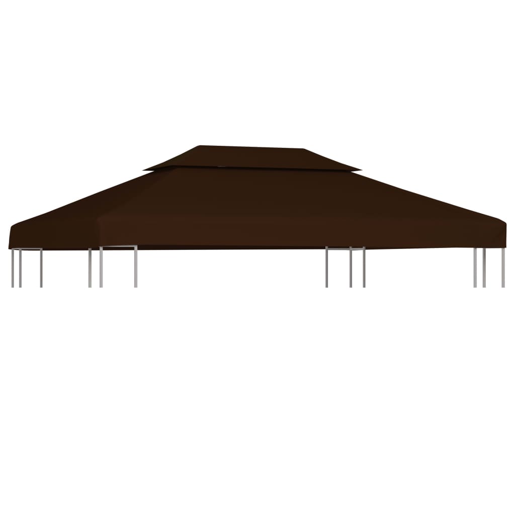 vidaXL Náhradní střecha na altán 310 g/m² 4 x 3 m hnědá