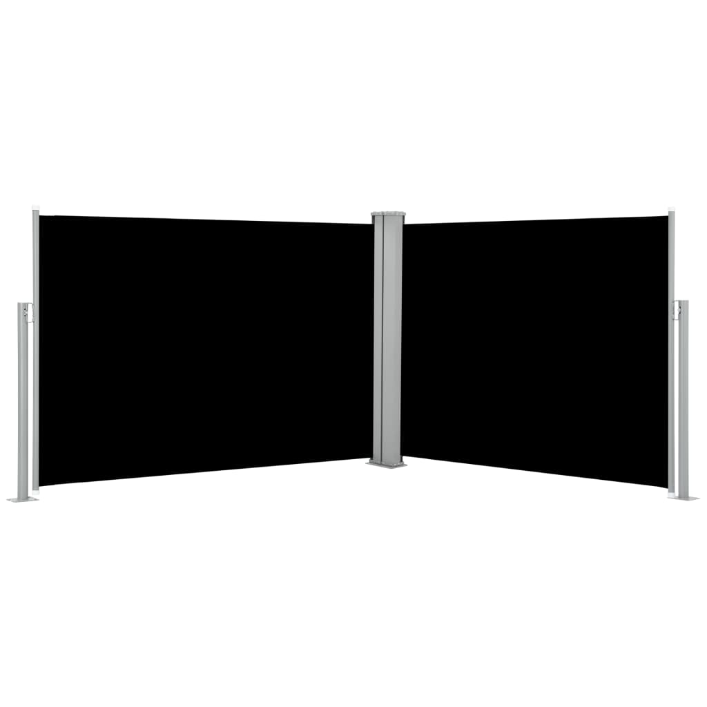 vidaXL Zatahovací boční markýza / zástěna černá 100 x 1000 cm