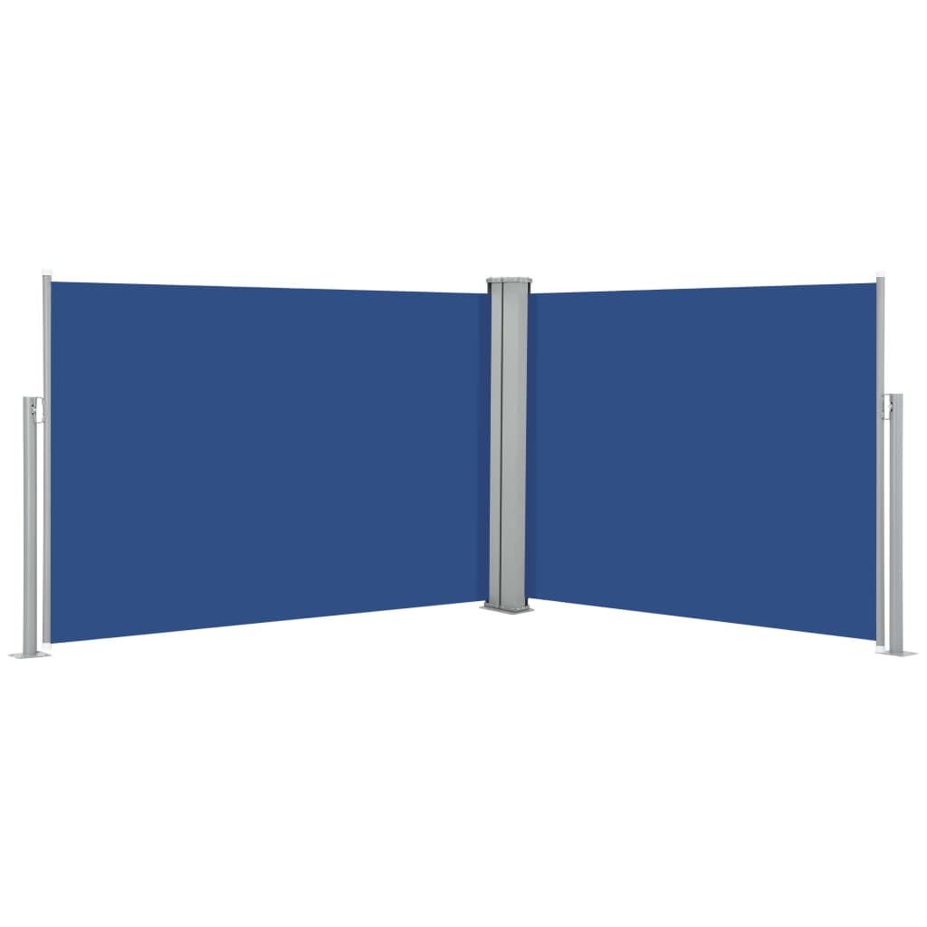 vidaXL Zatahovací boční markýza / zástěna modrá 120 x 1000 cm