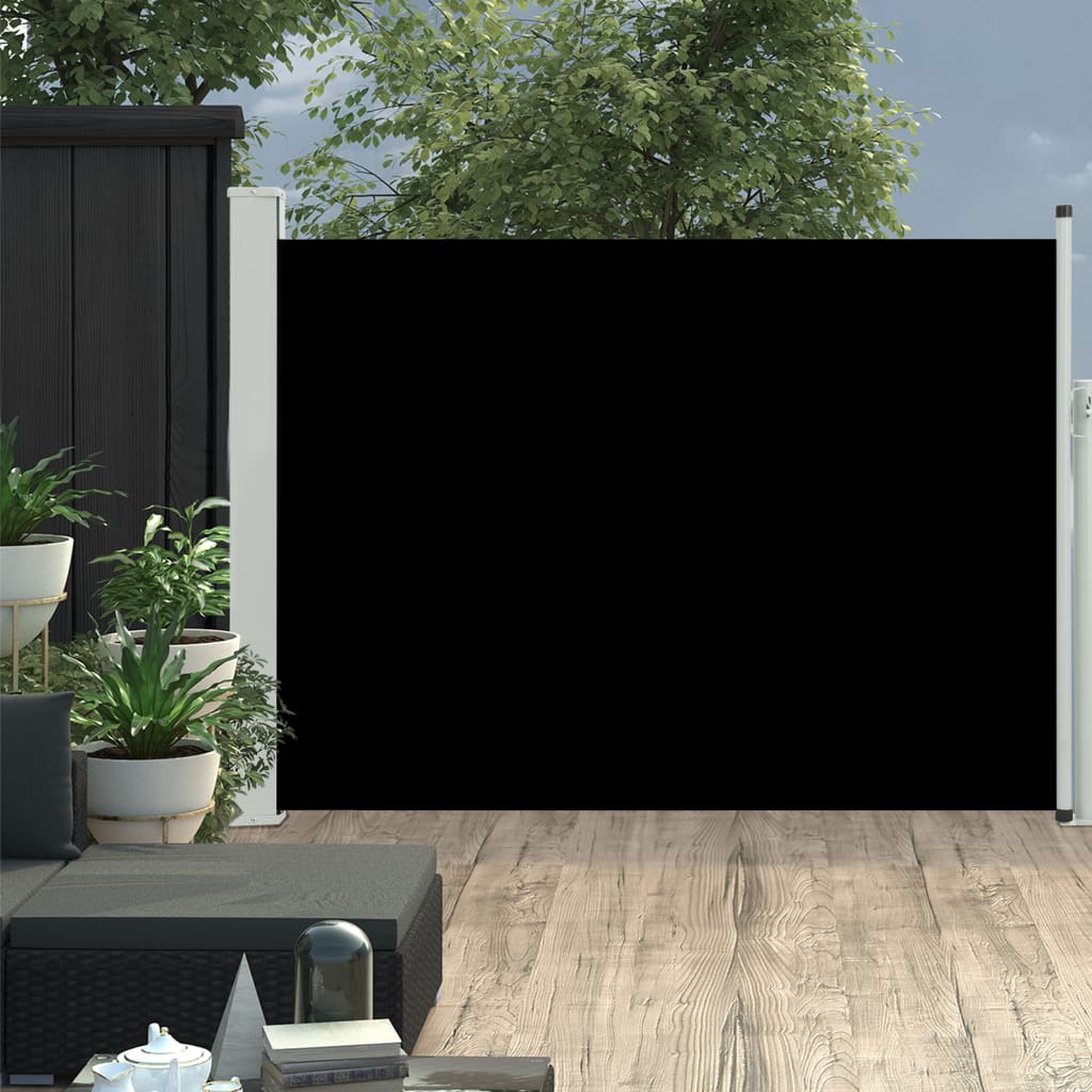 vidaXL Zatahovací boční markýza/zástěna na terasu 120 x 500 cm černá