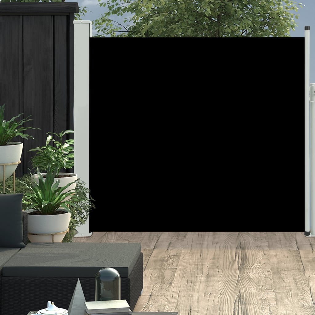 vidaXL Zatahovací boční markýza/zástěna na terasu 170 x 300 cm černá
