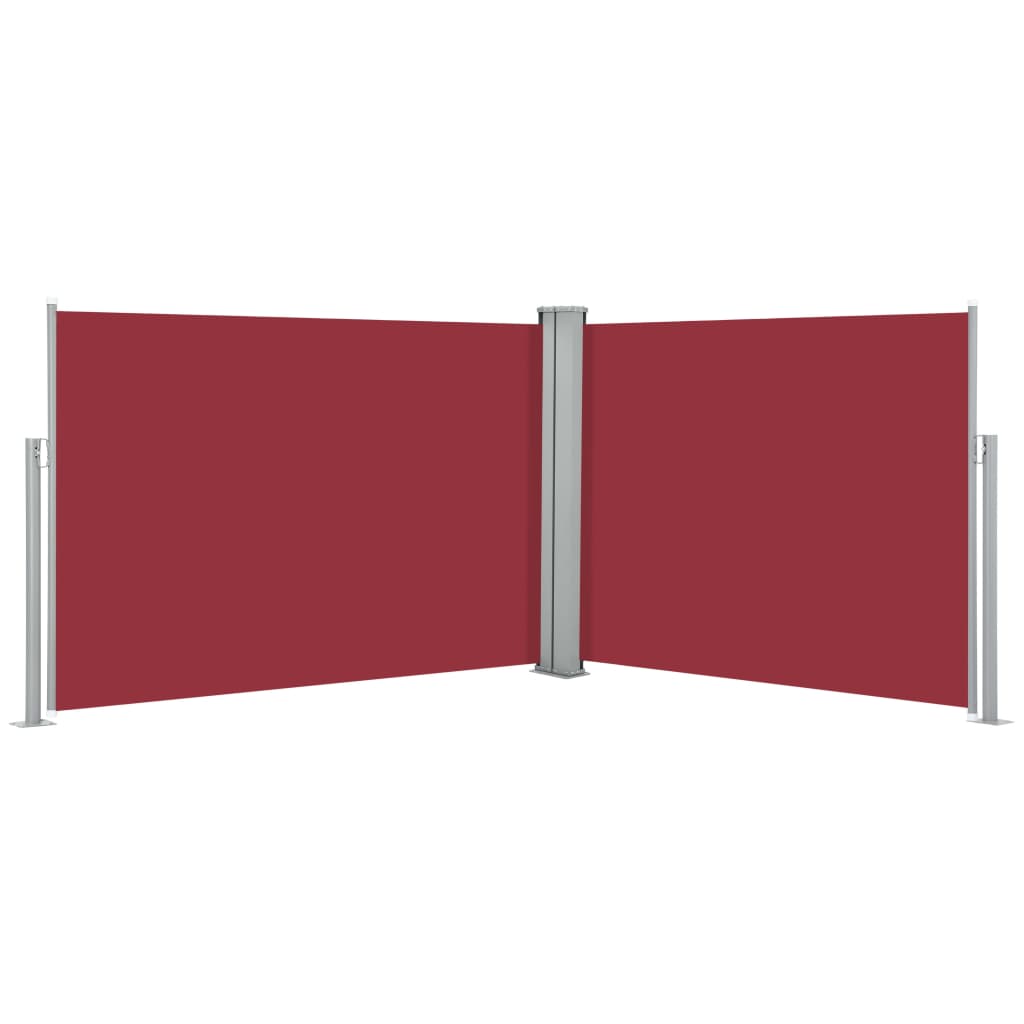vidaXL Zatahovací boční markýza / zástěna červená 100 x 1000 cm