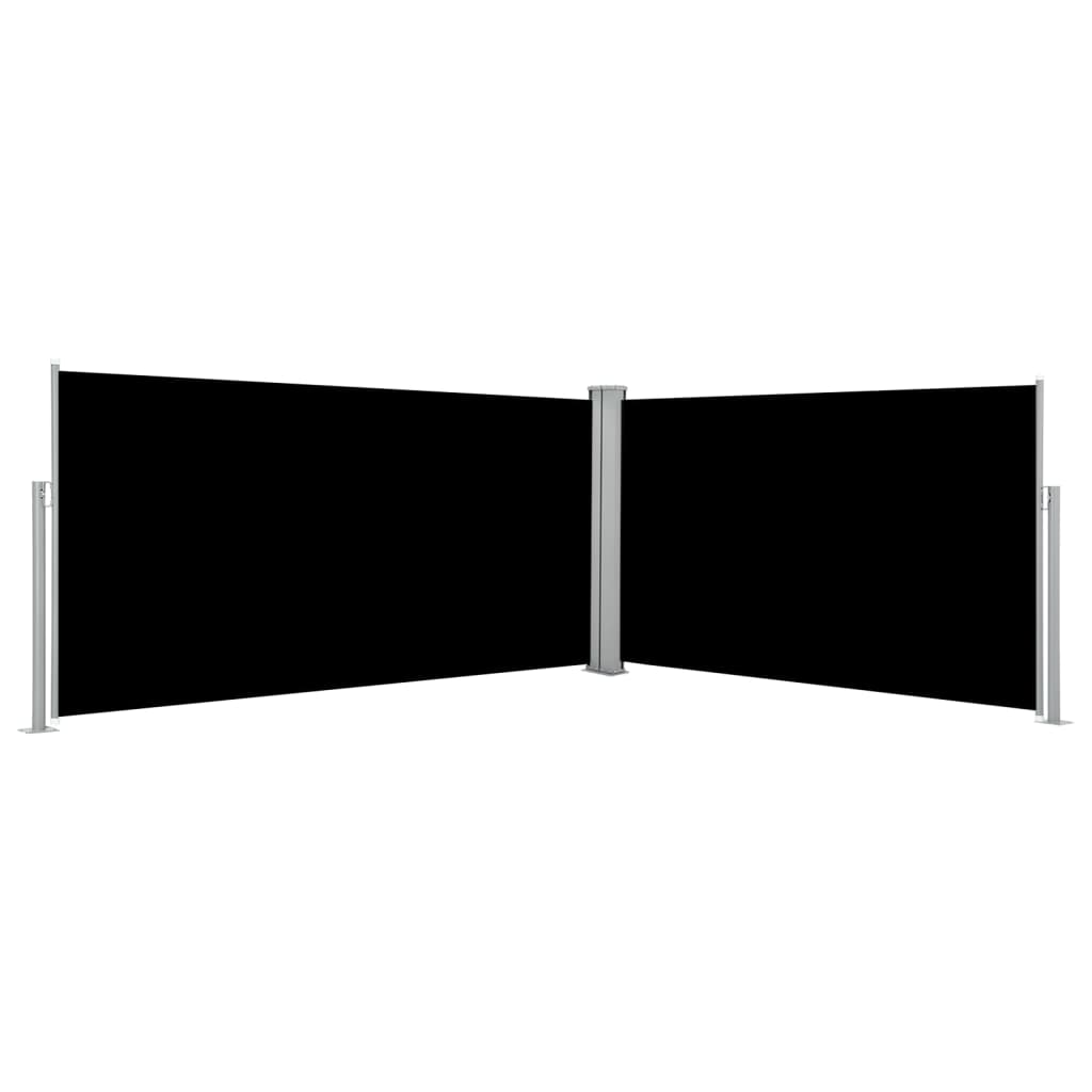 vidaXL Zatahovací postranní markýza černá 160 x 600 cm