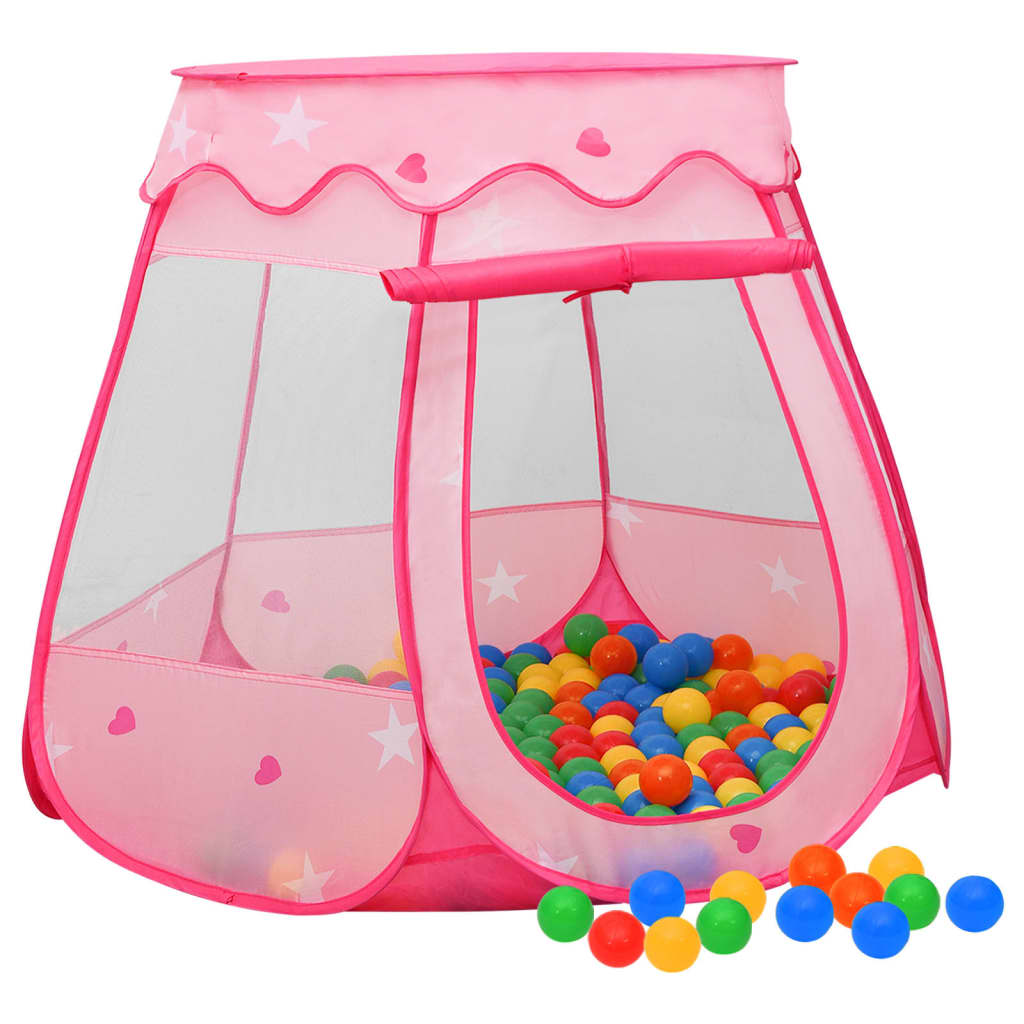 vidaXL Dětský stan na hraní s 250 míčky růžový 102 x 102 x 82 cm