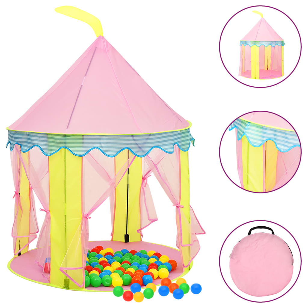 vidaXL Dětský stan na hraní s 250 míčky růžový100x100x127 cm